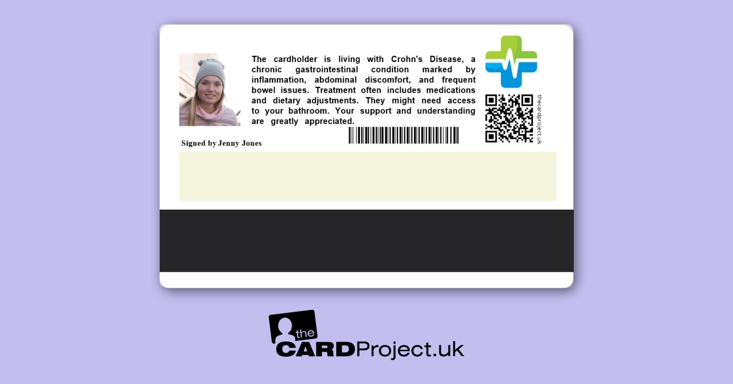 Crohn's Disease Premium Medical Photo ID Card  (REAR)